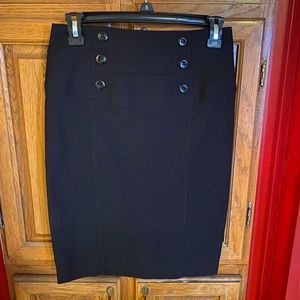 Black high-waisted pencil skirt